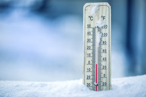 Thermometer in snow